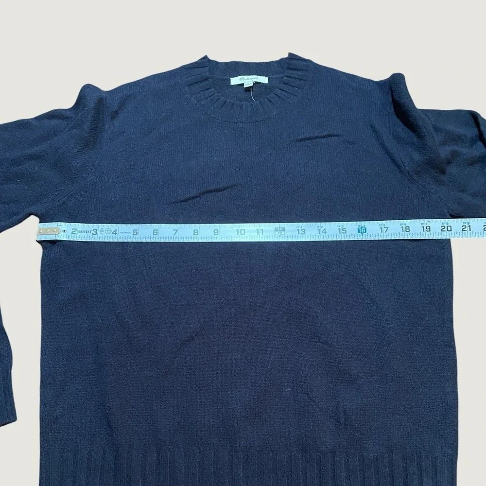 NWT Madewell Crewneck Sweater in Heritage Merino Wool Navy Blue Men's Small